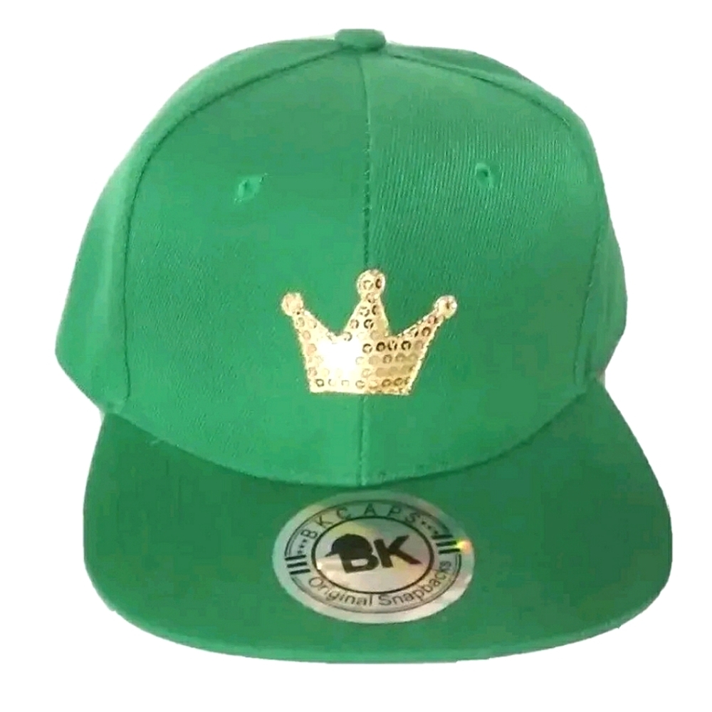 *KING / QUEEN* Baseball Cap Gold Crown. Green Hat. NEW! Royalty, Honor, Respect